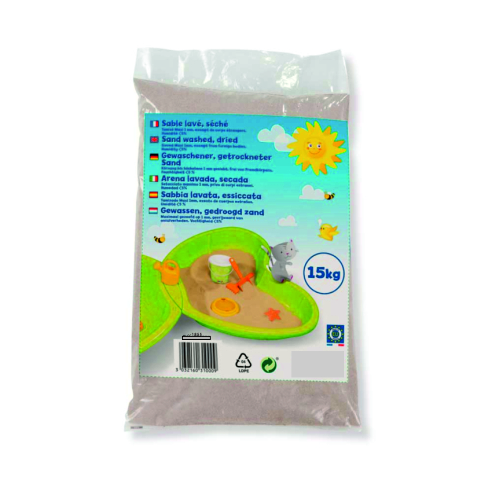 ARENA NATURAL DE SILICE LAVADA Y SECADA  ***DE 15KG*** PARA RELLENAR ESPACIOS, BANDEJAS, ARENEROS