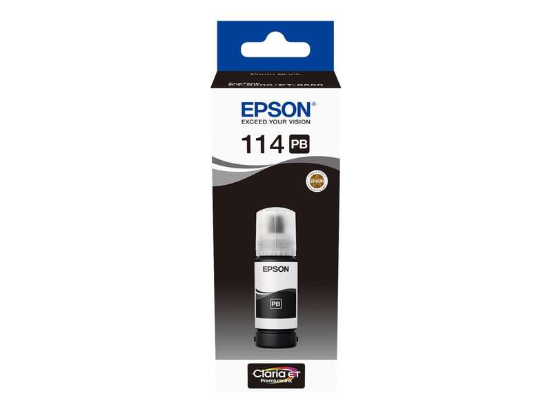 BOTELLA DE TINTA Epson 114 Negro Photo Botella de Tinta Pigmentada Original - C13T07B140