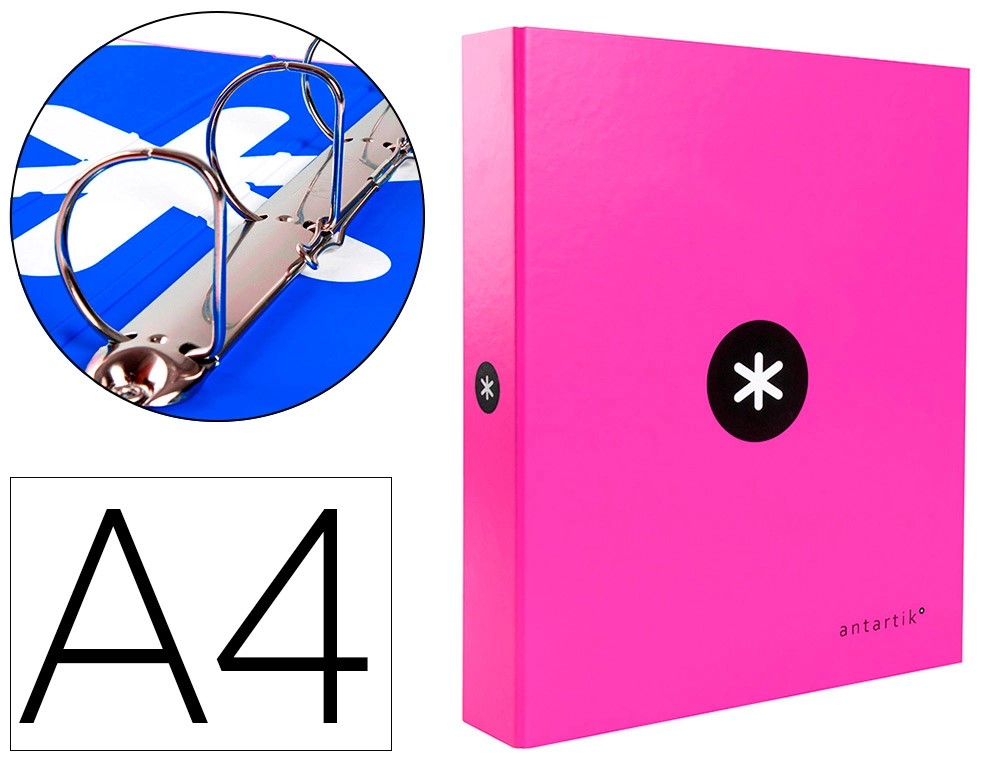CARPETA 4 ANILLAS DE 40MM TAMAÑO A4 COLOR FUCSIA