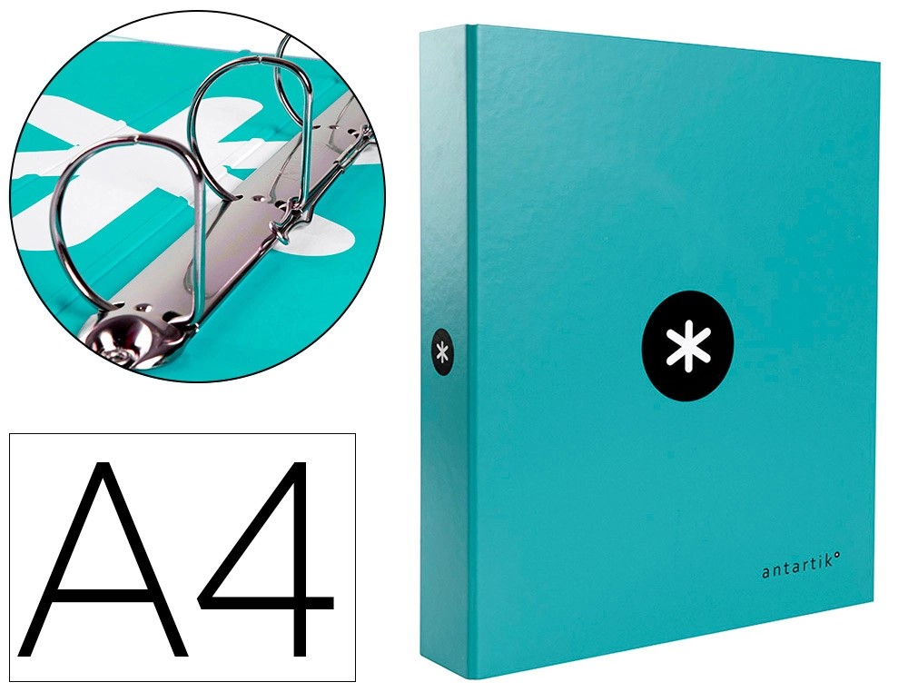 CARPETA 4 ANILLAS DE 40MM TAMAÑO A4 COLOR PISTACHO MENTA