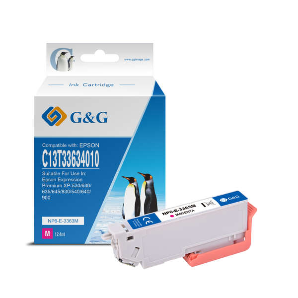 CARTUCHO  COMPATIBLE G&G Epson T3363/T3343 (33XL) Magenta Cartucho de Tinta Generico - Reemplaza C13T33634012/C13T33434012