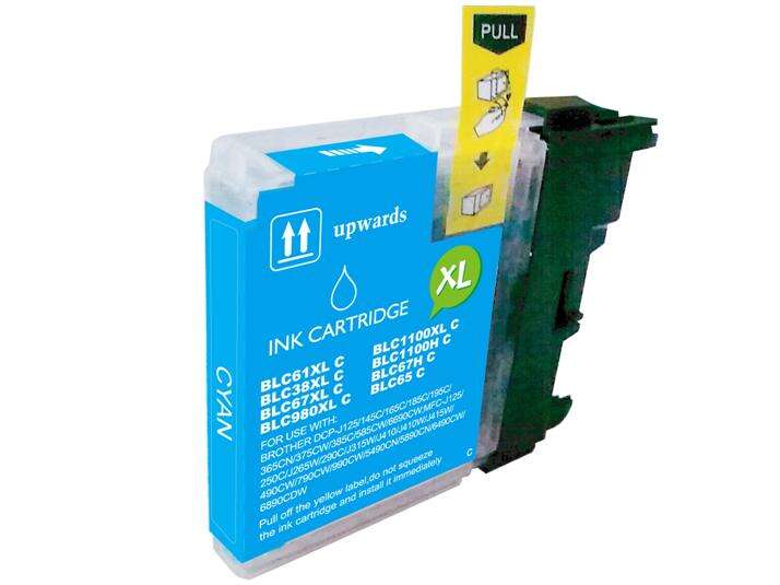 CARTUCHO COMPATIBLE Brother LC980XL/LC1100XL/LC985XL Cyan Cartucho de Tinta Generico - Reemplaza LC980C/LC1100C/LC985C