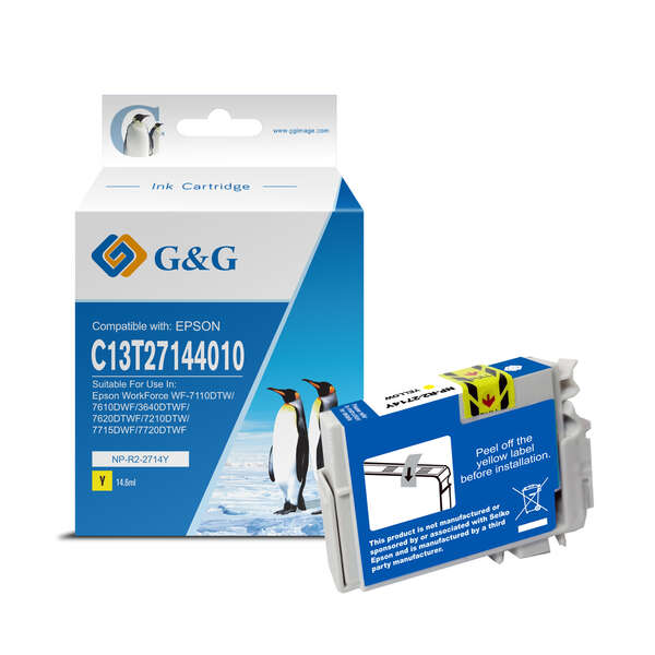 CARTUCHO COMPATIBLE G&G Epson T2714/T2704 (27XL) Amarillo Cartucho de Tinta Generico - Reemplaza C13T27144012/C13T27044012