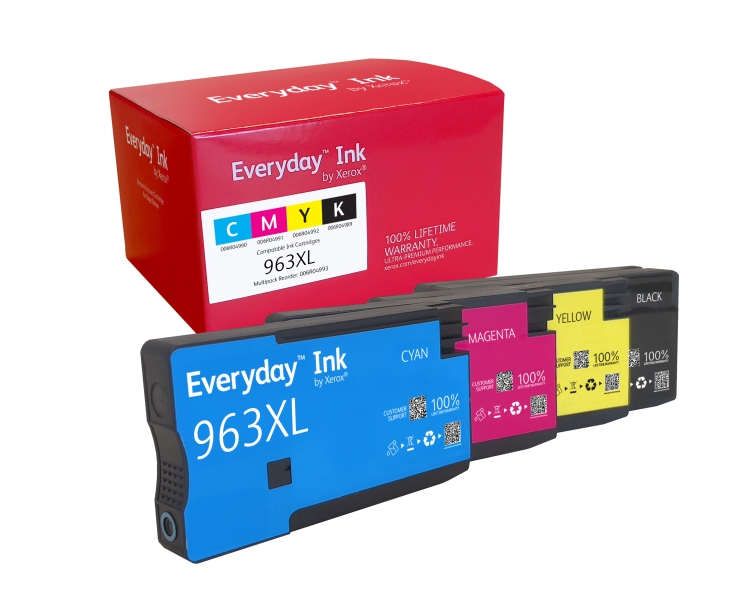 CARTUCHO COMPATIBLE Xerox Everyday HP 963XL Pack de 4 Cartuchos de Tinta Remanufacturados - Reemplaza 3JA30AE/3JA27AE/3JA28AE/3JA29AE/3JA26AE/3JA23AE/