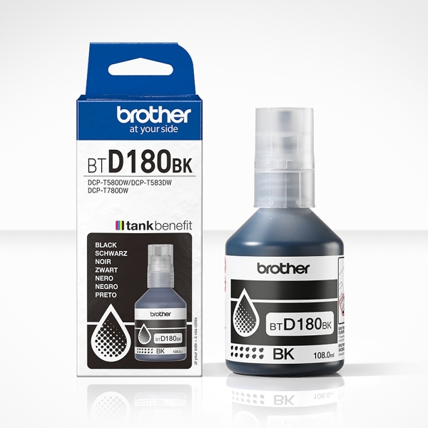 CARTUCHO ORIGINAL Brother BTD180BK Negro Botella de Tinta Original - BTD180BK