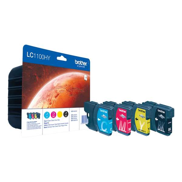 CARTUCHO ORIGINAL Brother LC1100XL Pack de 4 Cartuchos de Tinta Originales - LC1100HYVALBP