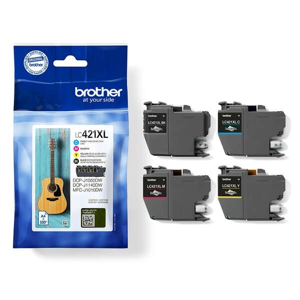 CARTUCHO ORIGINAL Brother LC421XL Pack de 4 Cartuchos de Tinta Originales - LC421XLVAL