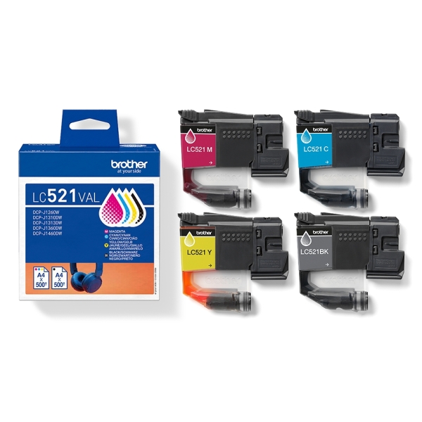 CARTUCHO ORIGINAL Brother LC521 Pack de 4 Cartuchos de Tinta Originales - LC521VAL