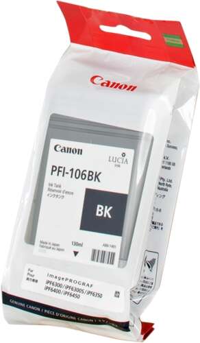CARTUCHO ORIGINAL Canon PFI106 Negro Cartucho de Tinta Original - PFI106BK/6621B001