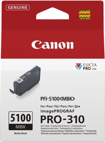 CARTUCHO ORIGINAL Canon PFI5100 Negro Mate Cartucho de Tinta Original - PFI5100MBK/6951C001