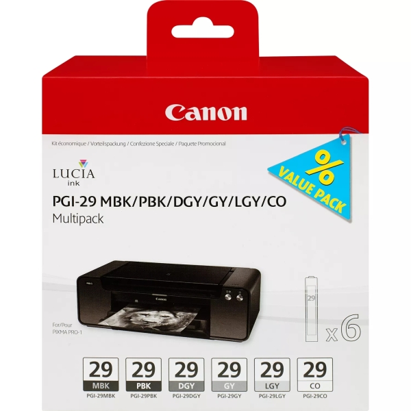 CARTUCHO ORIGINAL Canon PGI29 Pack de 6 Cartuchos de Tinta Originales - 4868B018