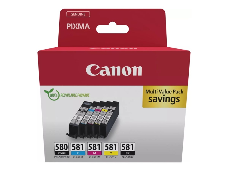CARTUCHO ORIGINAL Canon PGI580/CLI581 Pack de 5 Cartuchos de Tinta Originales - 2078C007