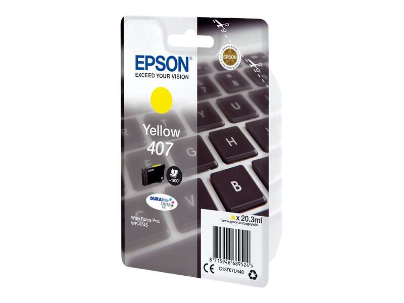 CARTUCHO ORIGINAL Epson 407 Amarillo Cartucho de Tinta Original - C13T07U440