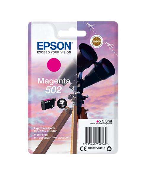 CARTUCHO ORIGINAL Epson 502 Magenta Cartucho de Tinta Original - C13T02V34010