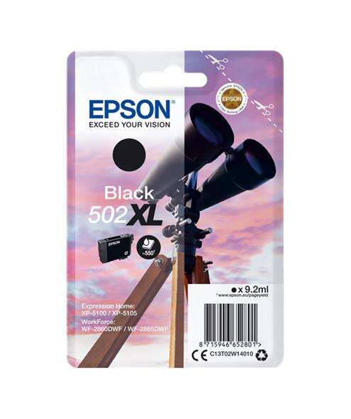 CARTUCHO ORIGINAL Epson 502XL Negro Cartucho de Tinta Original - C13T02W14010