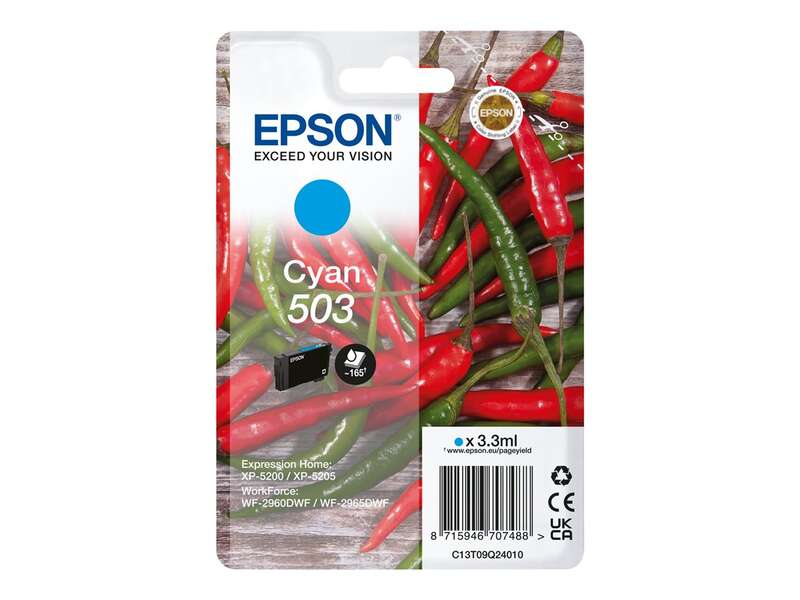 CARTUCHO ORIGINAL Epson 503 Cyan Cartucho de Tinta Original - C13T09Q24010