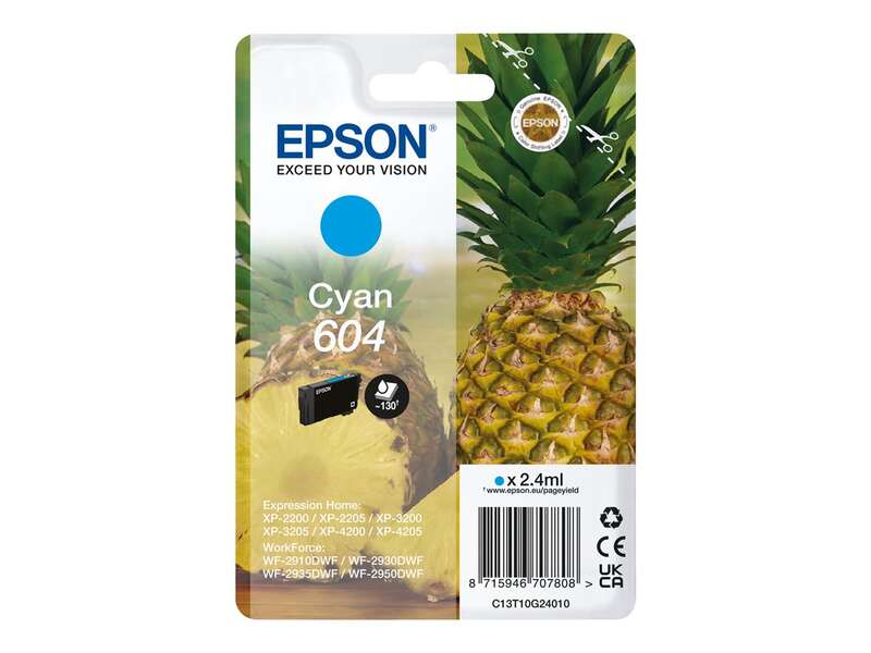 CARTUCHO ORIGINAL Epson 604 Cyan Cartucho de Tinta Original - C13T10G24010