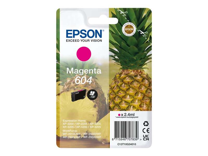 CARTUCHO ORIGINAL Epson 604 Magenta Cartucho de Tinta Original - C13T10G34010