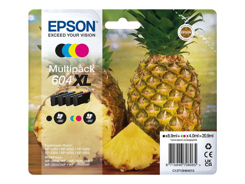 CARTUCHO ORIGINAL Epson 604XL Pack de 4 Cartuchos de Tinta Originales - C13T10H64010