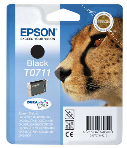 CARTUCHO ORIGINAL Epson T0711 Negro Cartucho de Tinta Original - C13T07114012