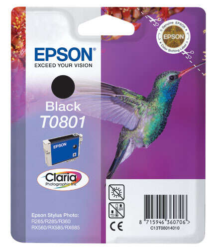 CARTUCHO ORIGINAL Epson T0801 Negro Cartucho de Tinta Original - C13T08014011