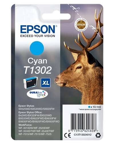 CARTUCHO ORIGINAL Epson T1302 Cyan Cartucho de Tinta Original - C13T13024012