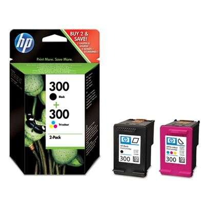 CARTUCHO ORIGINAL HP 300 Pack con 2 Cartuchos de Tinta Originales Negro + Color - CN637EE/SD519AE
