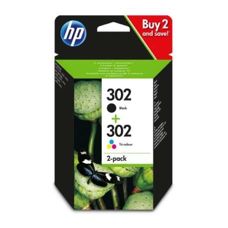 CARTUCHO ORIGINAL HP 302 Negro + Color Pack de 2 Cartuchos de Tinta Originales - X4D37AE