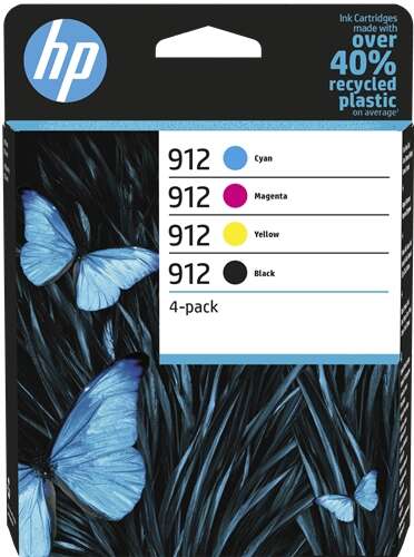 CARTUCHO ORIGINAL HP 912 Pack de 4 Cartuchos de Tinta Originales - 6ZC74AE