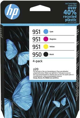 CARTUCHO ORIGINAL HP 950 + 951 Pack de 4 Cartuchos de Tinta Originales - 6ZC65AE