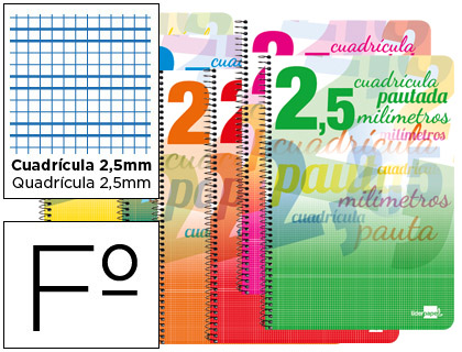 CUADERNO FOLIO ***TAPA DURA ***PAUTA GUIA 2.5MM*** 80 HOJAS LIDERPAPEL