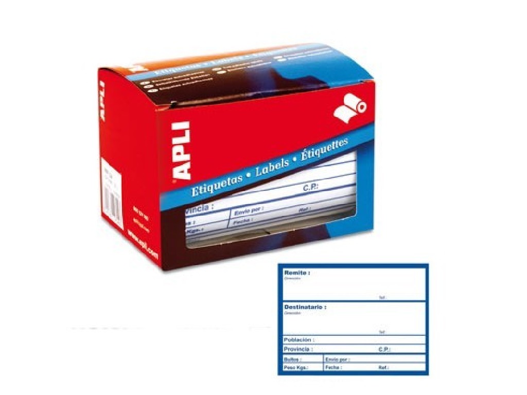 ETIQUETAS ***ENVIO DIRECCION*** DE 82X109MM ROLLO 200 UNIDADES  APLI REF. 0324