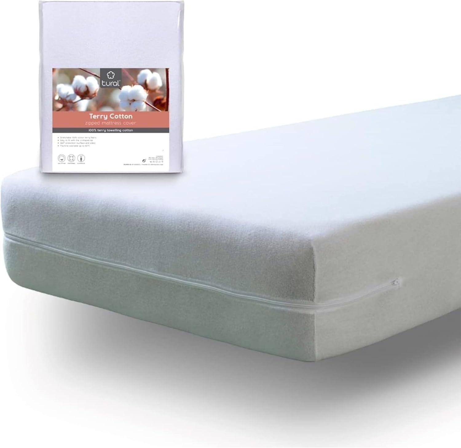 FUNDA DE COLCHON DE CUNA DE 60X120CM AJUSTABLE Y ABSORBENTE / TEJIDO ELASTICO DE ALGODON
