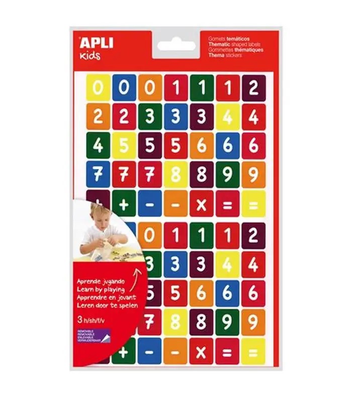 GOMETS FORMAS NUMEROS PACK 3 HOJAS CON ADHESIVO REMOVIBLE REF: 14481