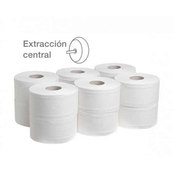 PAPEL HIGIENICO ***HIGIENICO SALIDA CENTRA***ANCHO 11.2CM*** PAQUETE 12 ROLLOS REF: 02012750111742X112