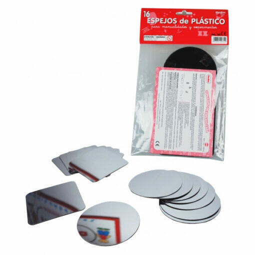 SET DE 16 ESPEJOS DE SEGURIDAD DE PLASTICO 8 CIRCULOS + 8 CUADRADOS