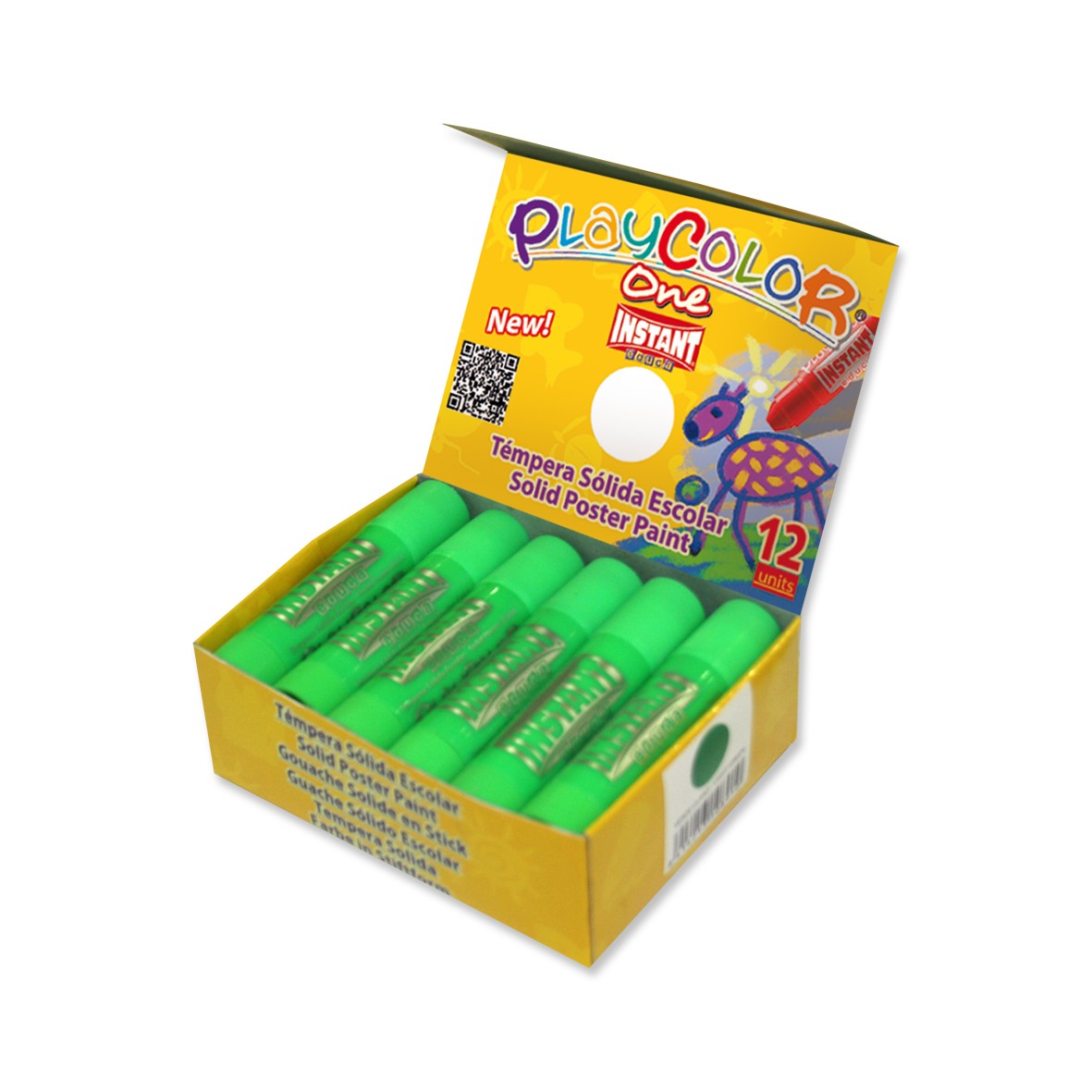 TEMPERA SOLIDA PLAYCOLOR INSTANT VERDE CLARO ***CAJA 12 TEMPERAS*** REF. 10891
